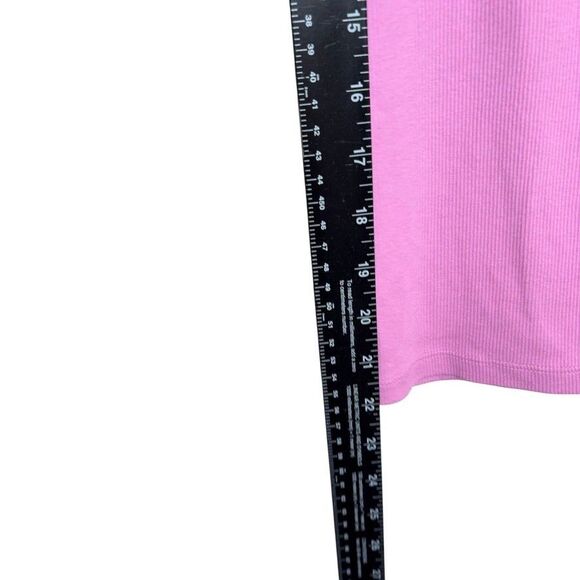 Old Navy Tank Top Women's Medium Purple Sleeveless Ruffle Ribbed Solid - Picture 6 of 9